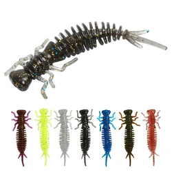 5/3Pcs Larva Soft Lures 55mm 75mm 100mm Artificial Lures Fishing Worm Silicone Bass Pike Swimbait Jigging Plastic Baits pesca