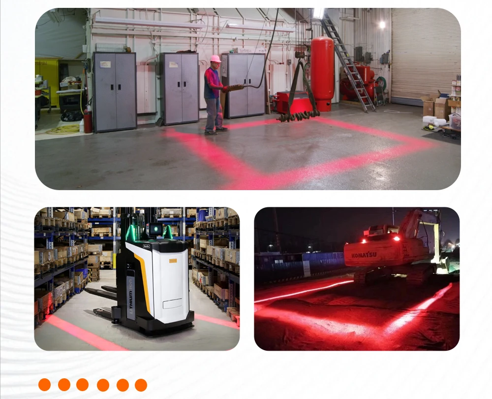 2026Bright LED 18W Forklift Safety Light with Work Area Warning Red Anti-Collision Light for Excavator, Loader, AGV Signal Light