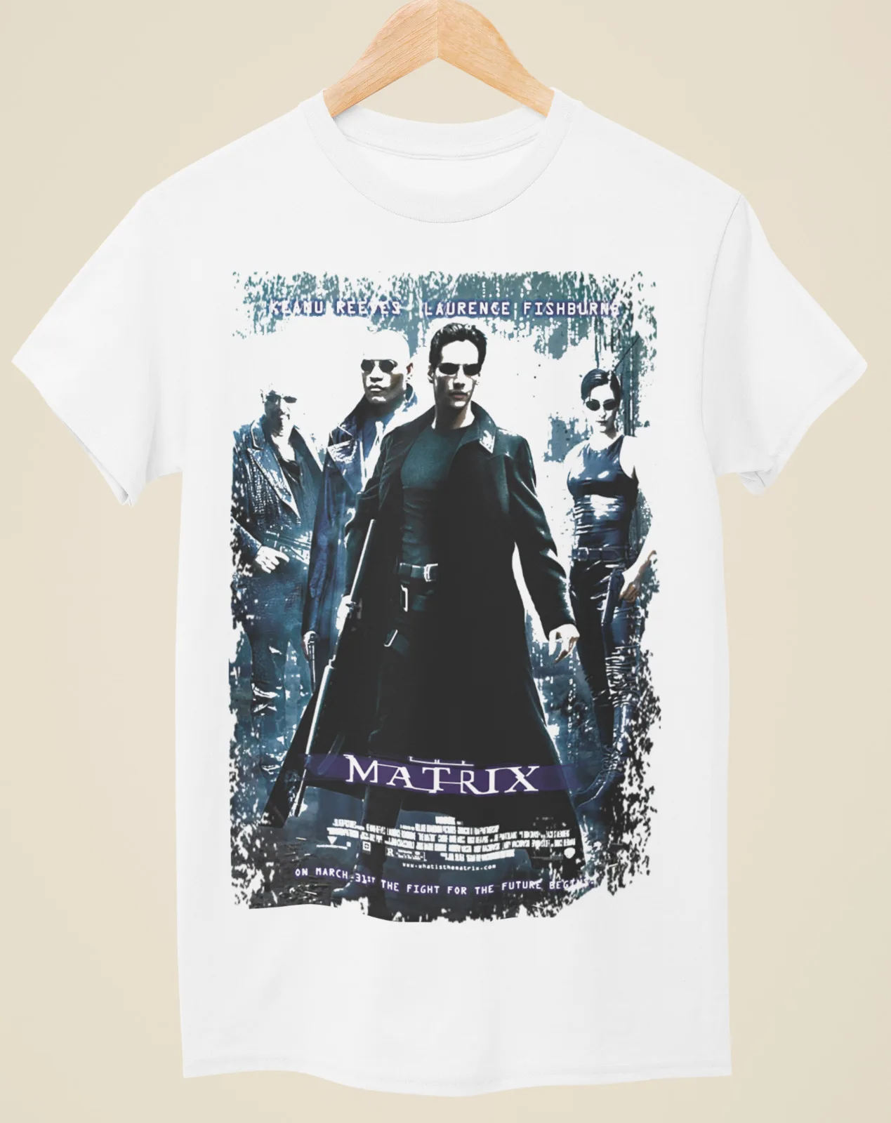 

The Matrix - Movie Poster Inspired Unisex White T-Shirt