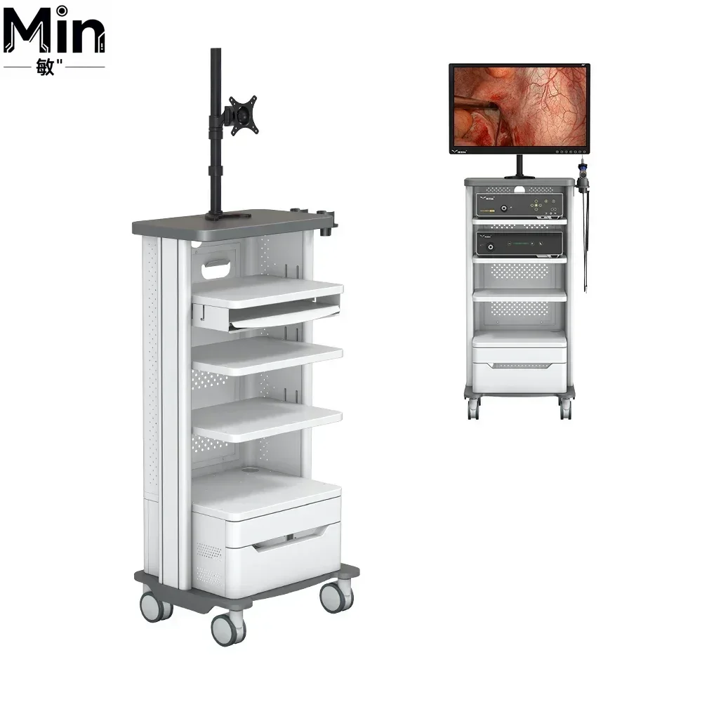 YKD-2101 3 Layer Endoscopy Cart Tower Trolley Mobile Medical Hospital Equipment for Clinic Lab
