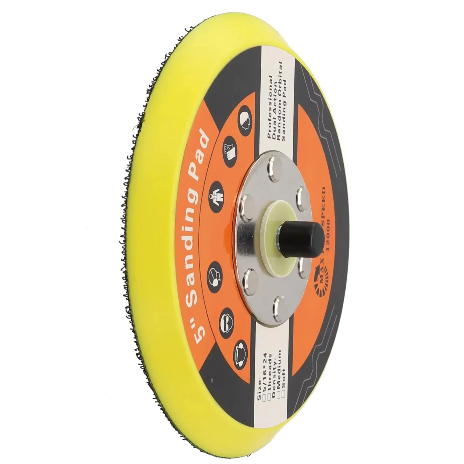 1 Stück 5-Zoll-Trägerpolster PU für pneumatische Schleifmaschine 5/16"-24 UNF polnische Trägerplatte und Schlaufenschleifwerkzeuge – Detail 2