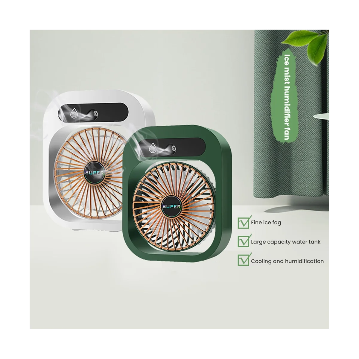 Ventola di condizionamento ventola di nebulizzazione da scrivania raffreddamento umidificatore ricaricabile USB ventola di spruzzo portatile con 3 velocità del vento per la casa A