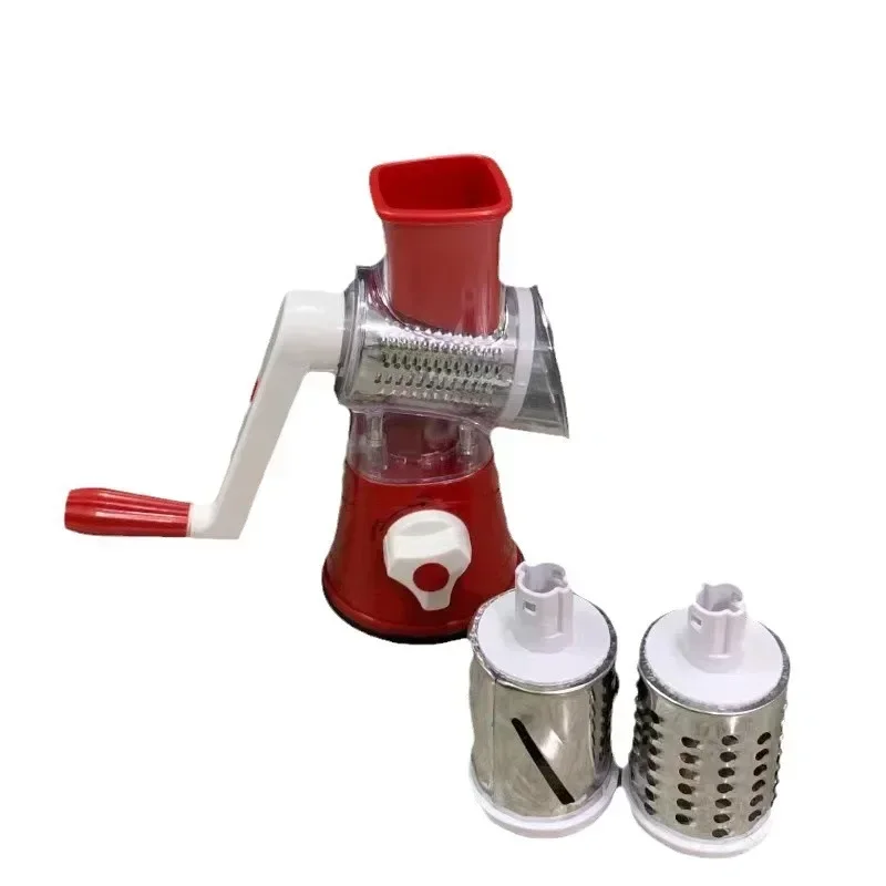 

Multi-function Drum Vegetable Chopper Hand-operated Potato Slice Chopper Pressed Vegetable Grinder Peeled Garlic Chopper