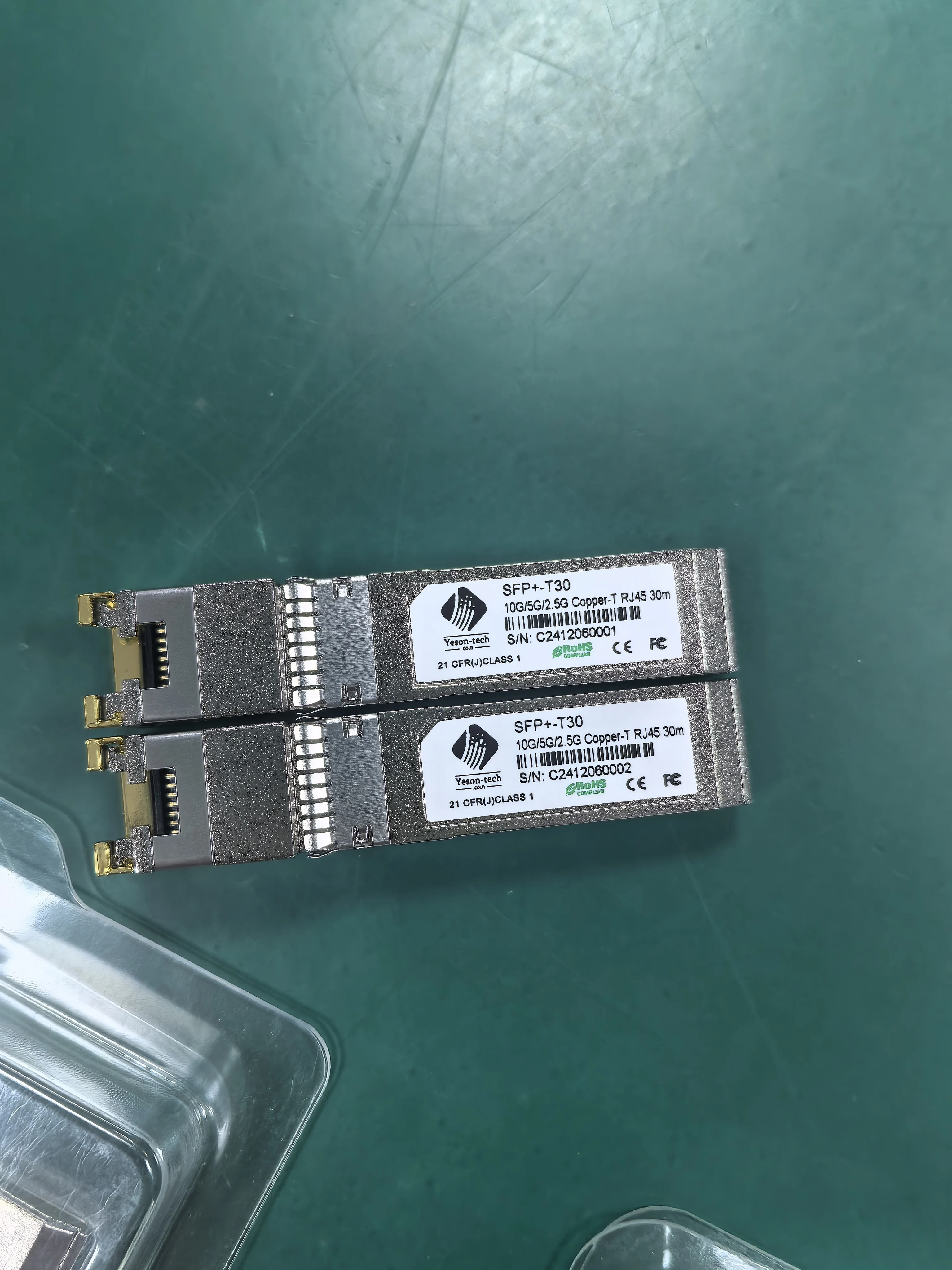 وحدة Yeson 10G RJ45 SFP النحاسية 10G/5G/2.5G RJ45 منفذ الإرسال والاستقبال 10GBase-T RJ45 متوافقة مع Cisco/Mikrotik Switch sfp rj45