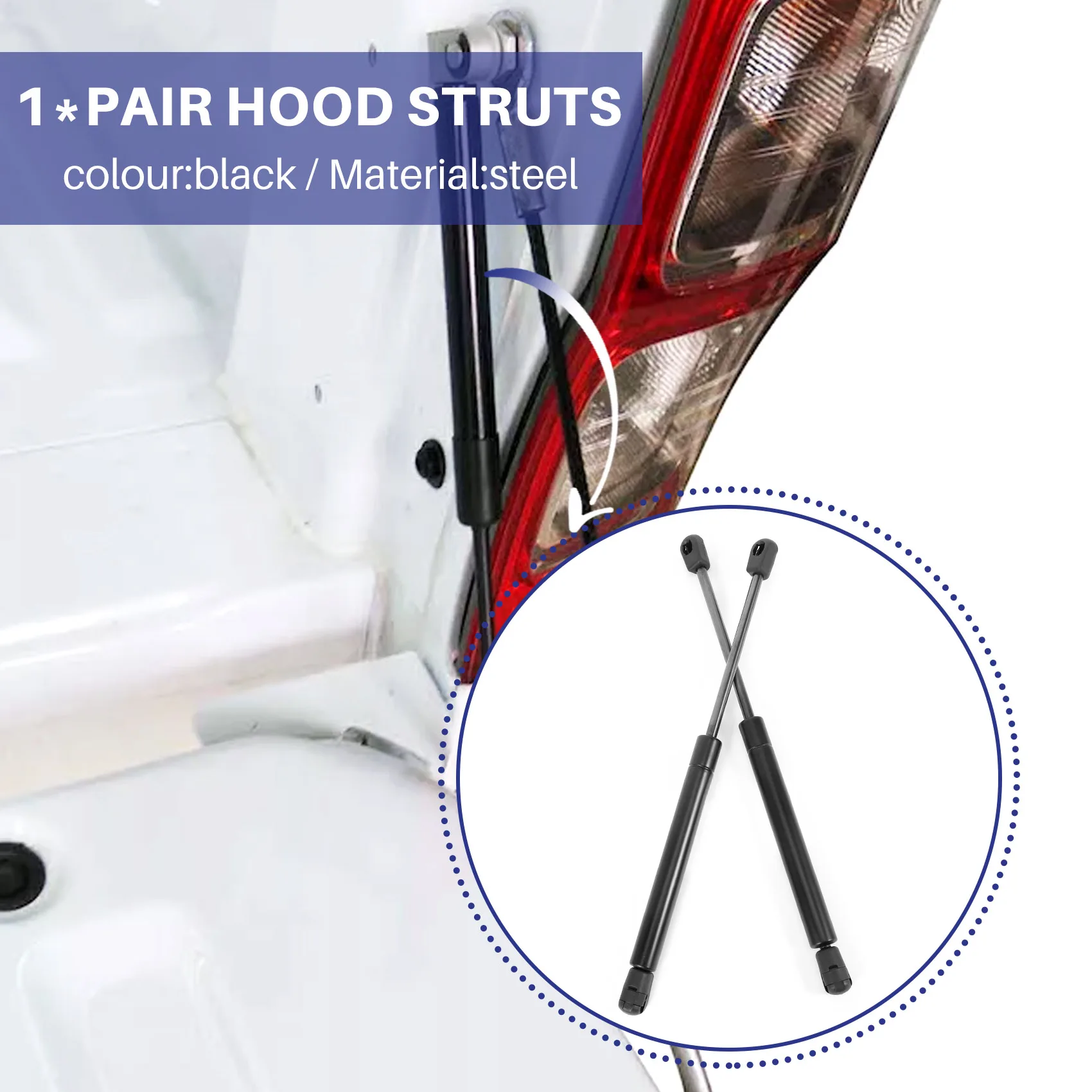 

2Pcs Car Front Hood Lift Supports Struts For Sonata 2015 2016 2017 Part Number:81171-C1000 81161-C1000