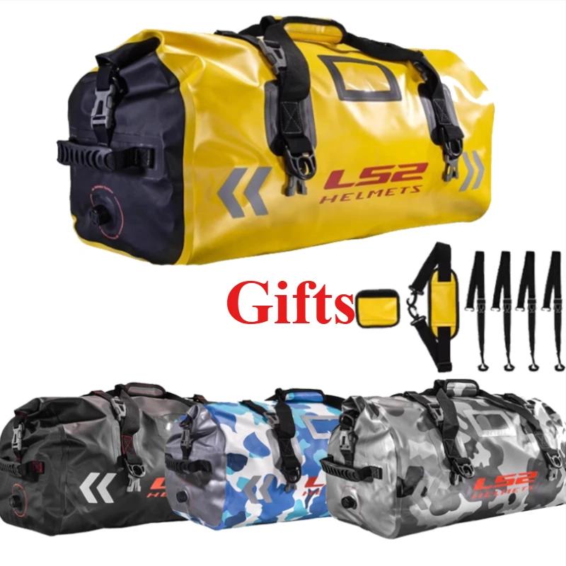 

LS2 Мотоцикл 66L Водонепроницаемая сумка на заднее сиденье Светоотражающая дорожная седельная сумка Большая вместительная седельная сумка для мотоцикла