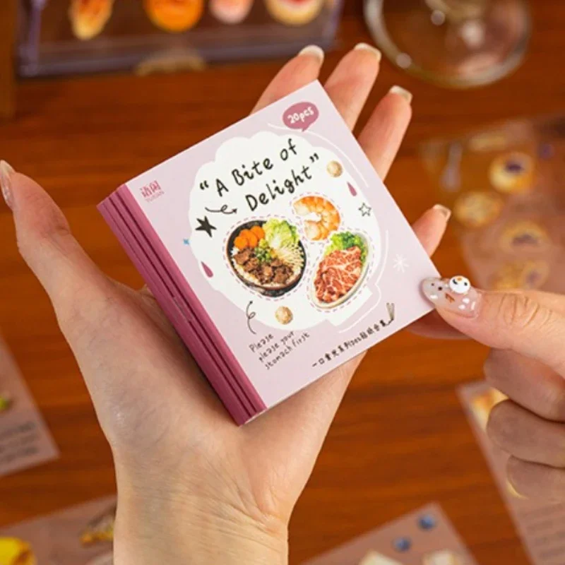 Square Die Cut Sticker Book Japanese Food Cute Cartoon Food Stickers For Journal Scrapbook DIY Scenery Collage Decoration Gift