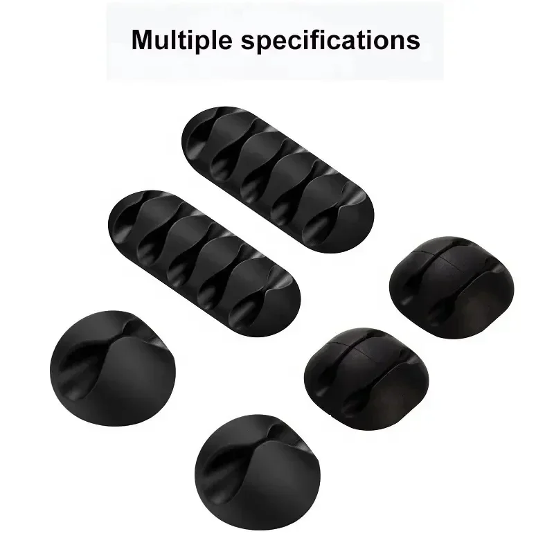 5pcs Cable Cord Wire Organizer Silicone USB Cable Winder Management Clips Self Adhesive for Mouse Keyboard Headset For iPhone - view 2