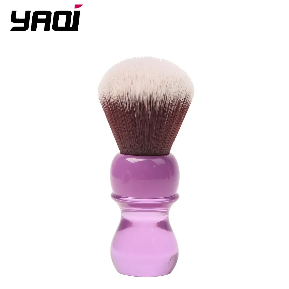 YAQI 24mm Wet Shaving Brush for Men with Purple Handle Mink/Synthetic Hair Knot Beard And Face Grooming Tool