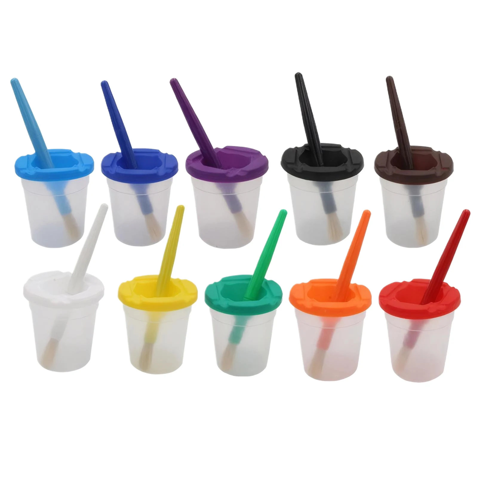 

Mess-Free Paint Cups With Lids 10PCS Painting Sets For Kids Lids For Kids Inspire Creativity