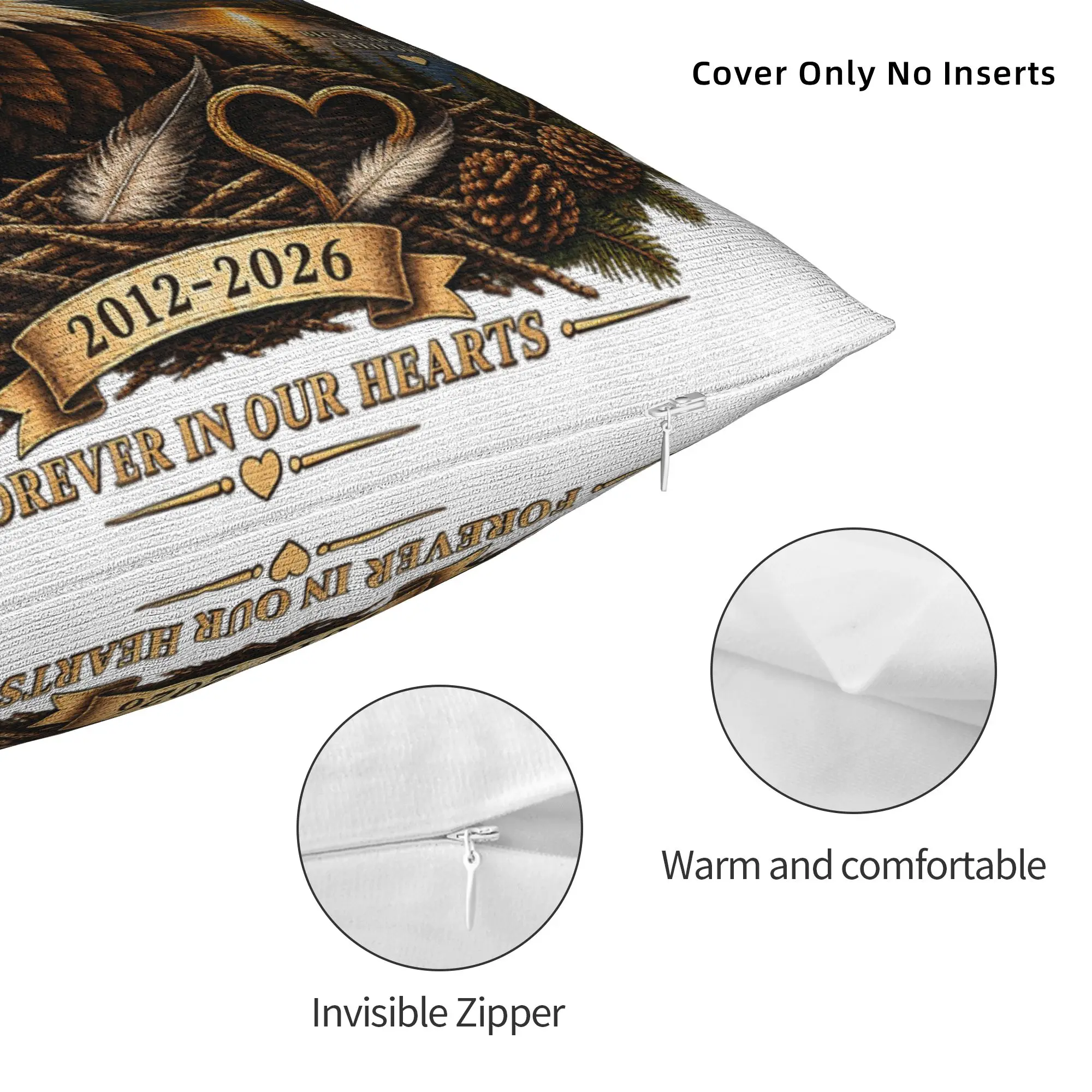 Printed Jackie The Big-Bear Eagle Pillowcase Polyester Cushion Cover Supports California Wildlife Throw Pillow Case Cover Zipper