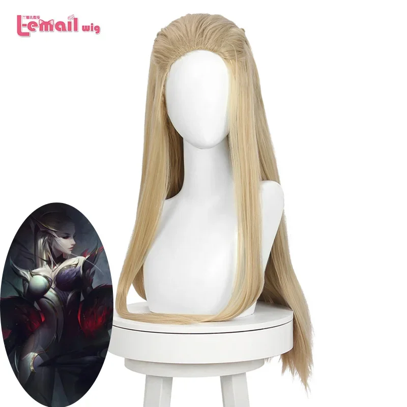 L-Enamel Wedge Synthetic Hair Coven Evelynn Wig LoL Cosplay Blonde Long Straight Wig Heat Resistant Wig Cap LoL Evelynn Cosplay