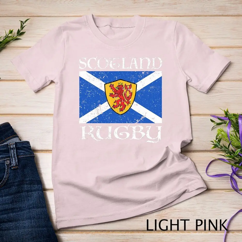 Scotland Rugby T Shirt Scottish Flag Vintage Saltire Gift Unisex T-shirt