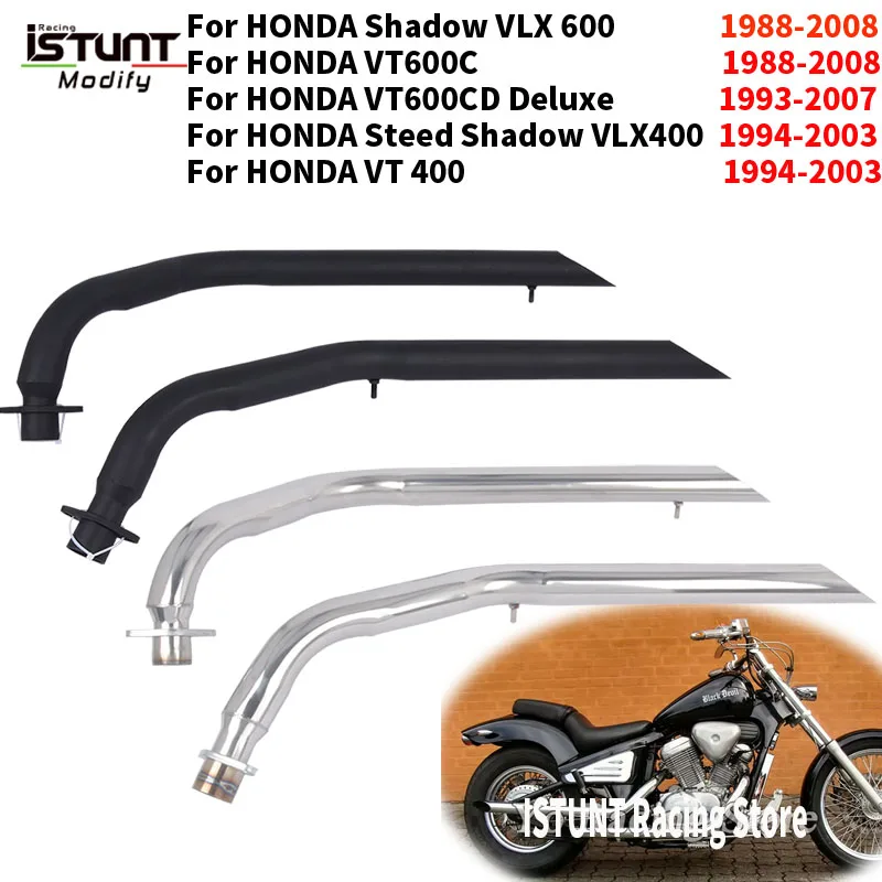 Для мотоциклов HONDA Shadow VLX 600 VT600C VT600CD Deluxe Steed Shadow VLX 400 VT 400 1988 - 2008 годов выпуска, двойная выхлопная система с глушителем.