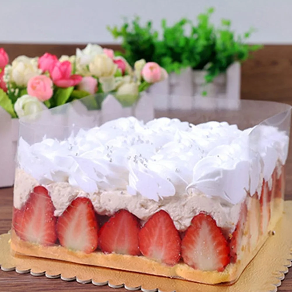 

Cake Transparent Paper Clear Wrapping Packing Cellophane Disposable Mousse Liner Baking