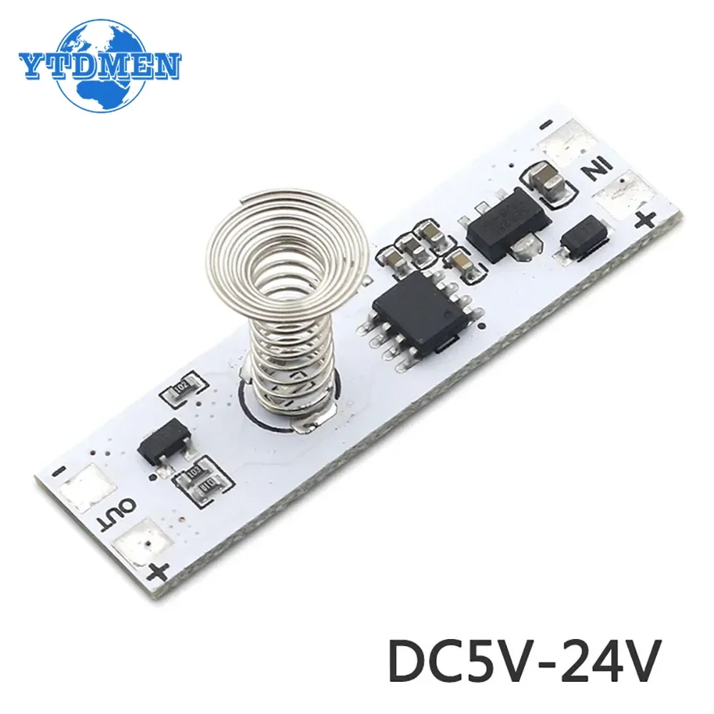 1PCS Capacitive Touch Sensor Switch Coil Spring LED Dimmer Control Switch Module 5V-24V 3A for Smart Home LED Light Strip