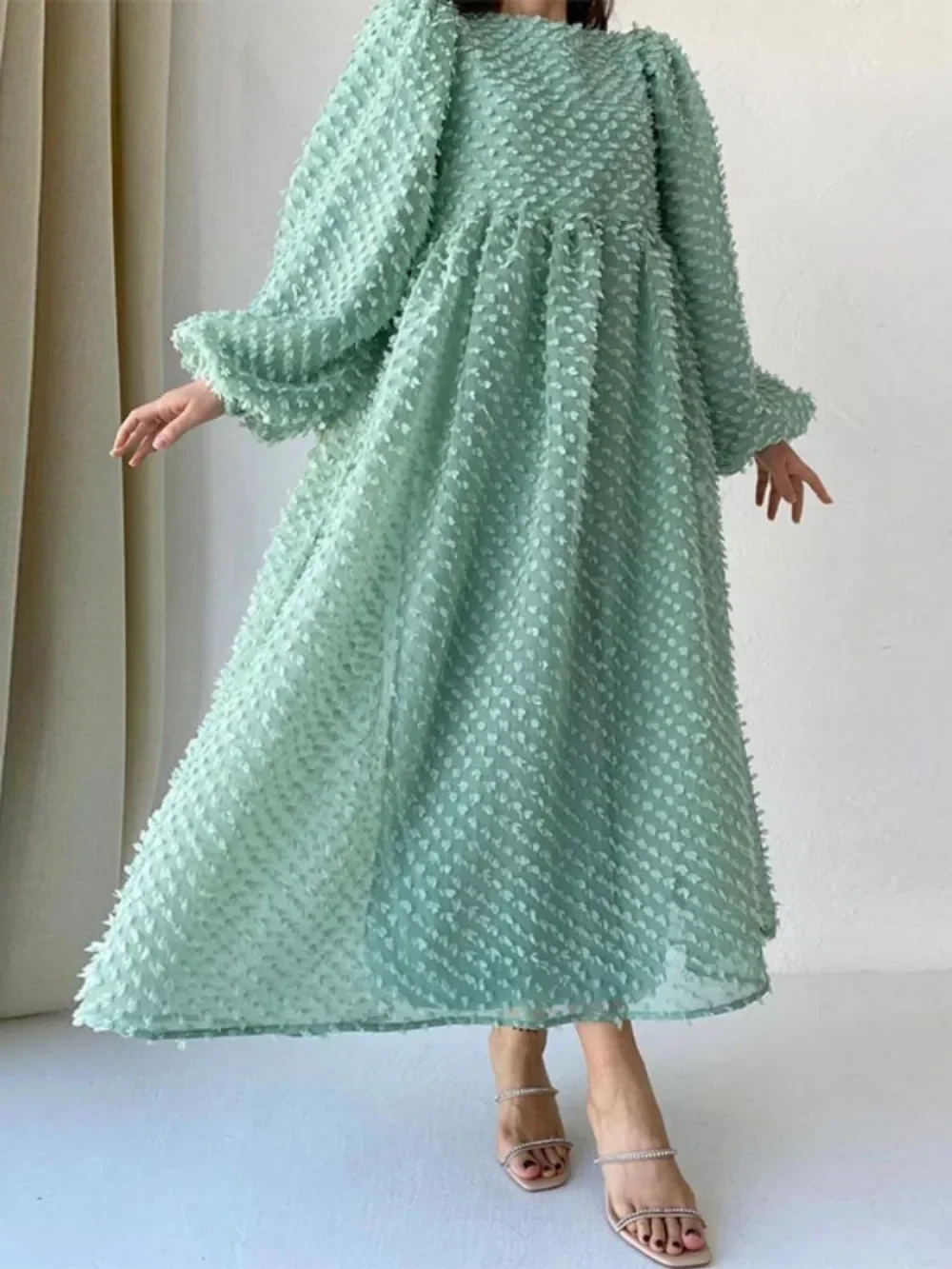 Eid Muslim Women Party Dress Lantern Sleeve Long Dresses Party Abayas Women Turkish Jalabiya Ramadan Abayas Caftan Kaftan 2026