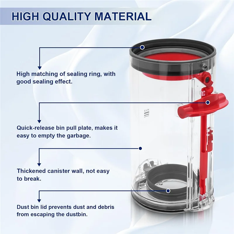

High Quality-Dust Bin Replacement For Dyson V10 SV12 Vacuum Cleaner Canister Bin Parts Large Bin Part No. 969509-01