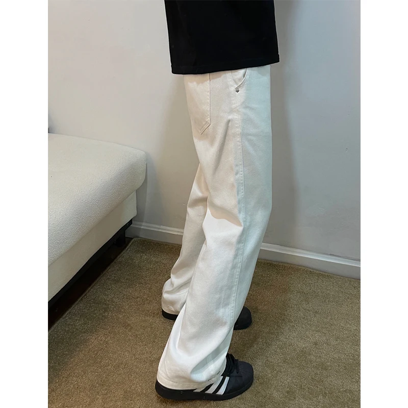 

Белые мужские джинсы Cleanfit, летние, в американском стиле, облегающие, эластичные, слегка расклешенные, прямые, из денима, молодежный тренд