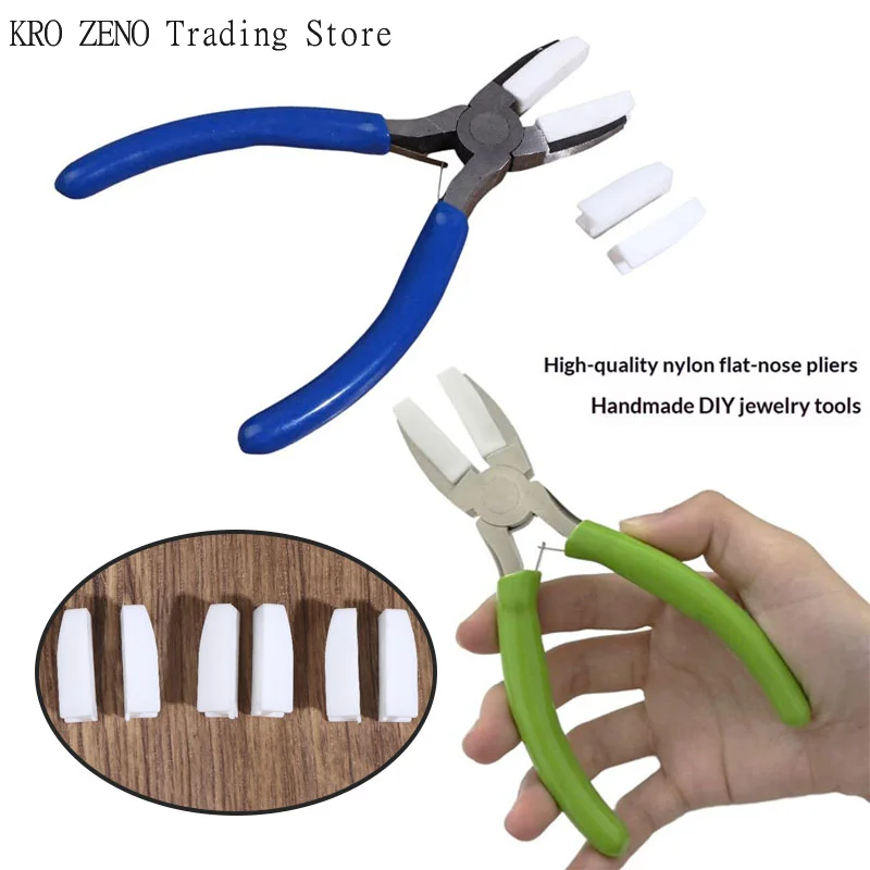 1PC Carbon Steel Nylon Jaw Pliers Carbon Steel Craft Plat Nose Pliers DIY Tools For Beading Looping Shaping Wire Jewelry Making