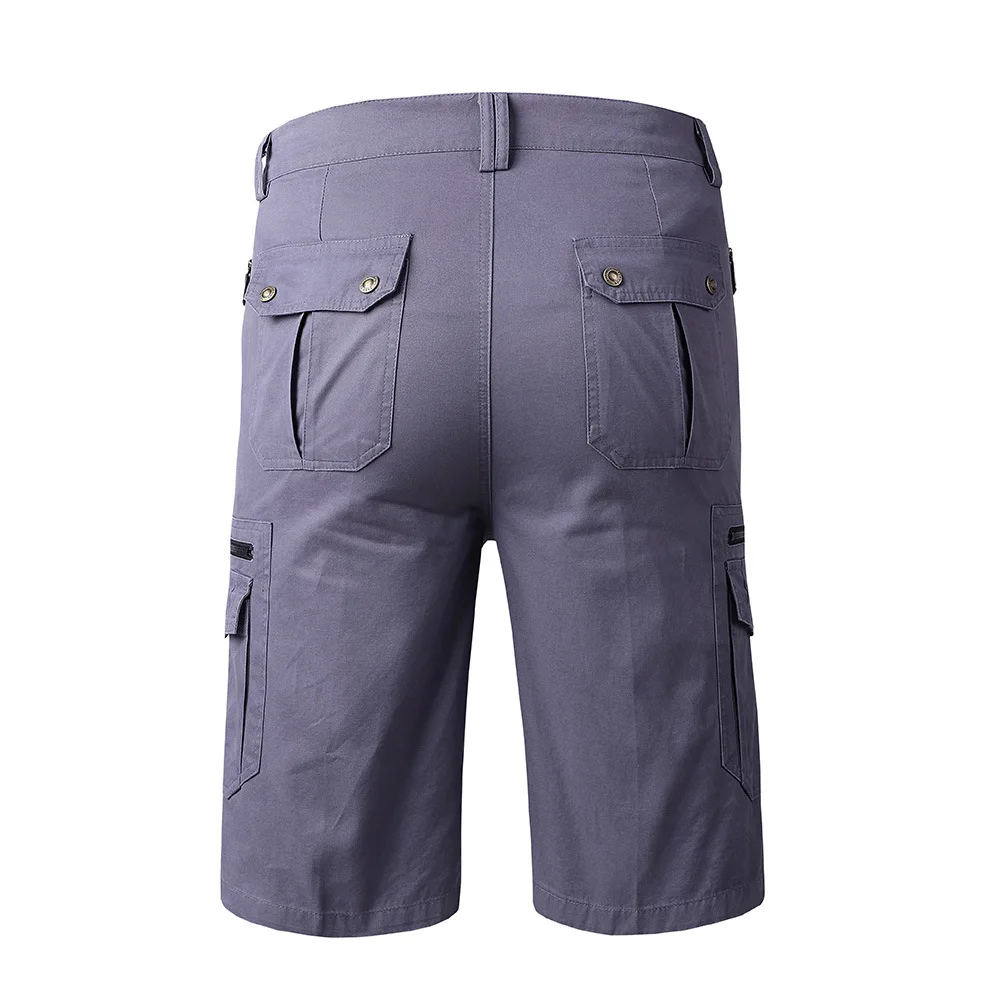 Pantaloncini cargo in cotone da uomo estivi Pantaloncini casual alla moda multitasche da uomo Tinta unita Pantaloni cargo al ginocchio da esterno Pantaloni da jogging Uomo
