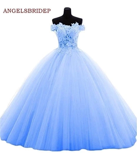 ANGELSBRIDEP Quinceanera Dresses Ball Gown 100% Real Photo Fashion Beaded Lace For 15 Years Debutante Birthday Party HOT Sale