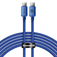 Baseus Crystal Shine USB-C-USB-C PD 100W, 480 Mb/s, 2M, Blue Cable