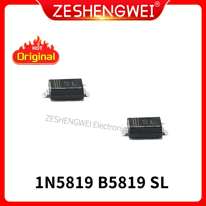 100PCS SL Diode Schottky Barrier 1N5819 B5819W 0.5A SOD-1231206 40V 1A In Stock