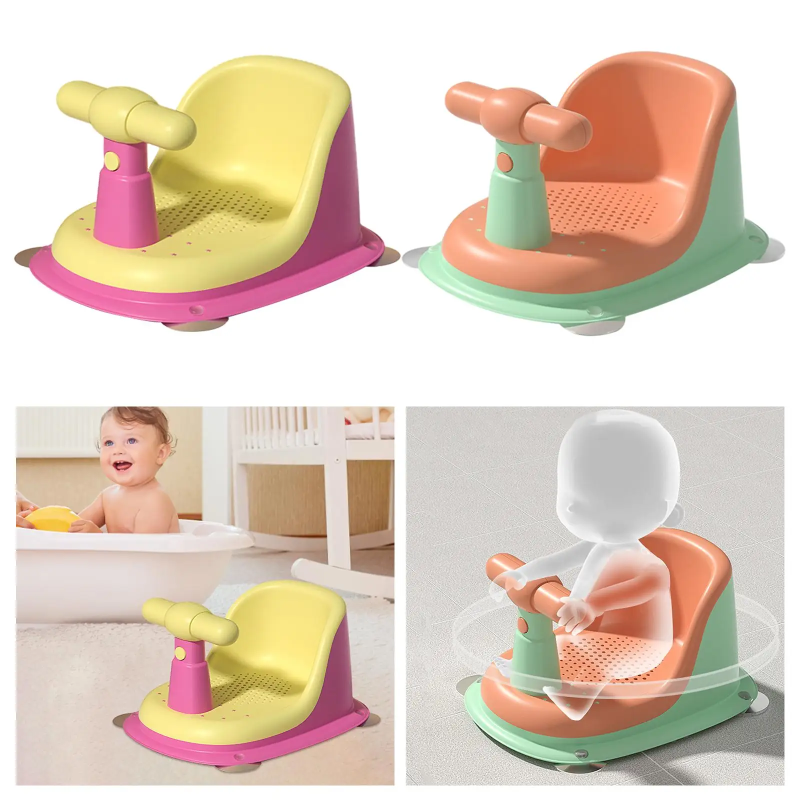 Baby Shower Chair Tub for seat with Secure Suction Cups for Stability in Bathtub Infant Bathing Support Newborn
