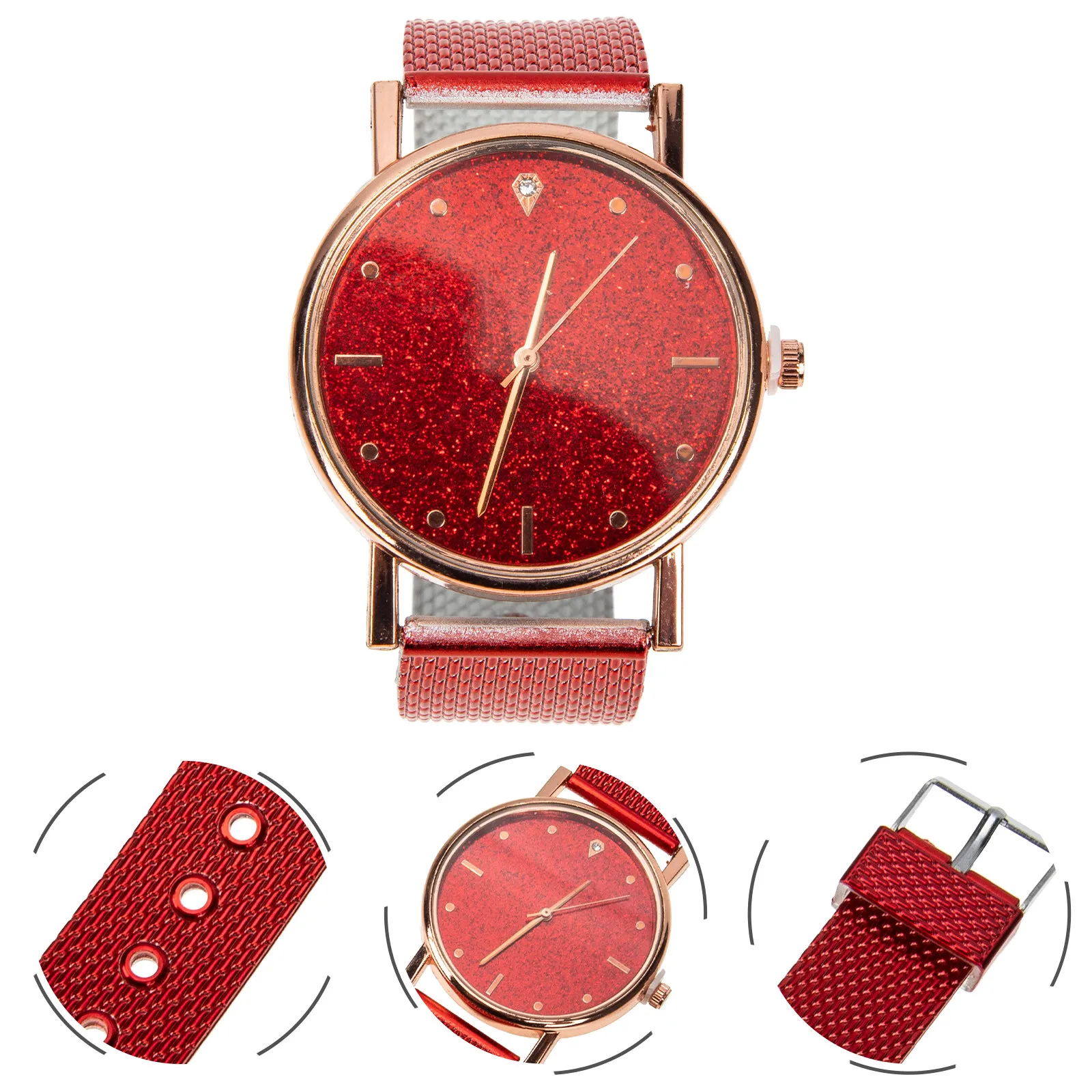 Quartz Watch Women Adjustable Silicone Band Classic Retro Business Wrist Watch Skin Friendly Hypoallergenic Comfortable