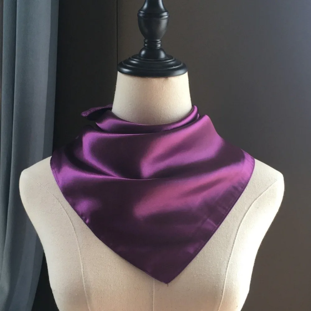 

Luxurious 60*60cm Silk Scarf Solid Color Elegant Neck Wrap Imitation Silk Bandana Neckerchief Spring Season