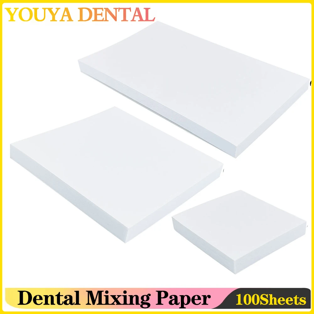 100Sheets/Pack Disposable Dental Mixing Paper S/M/L Thickening White Cement Powder Pad Paper Denture Lab Tools Dentist Materials