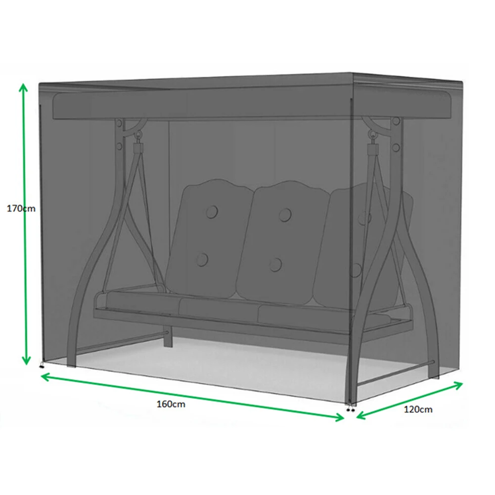 Wind Resistant Cover Outdoor Swing Cover Garden Furniture 420D Oxford Fabric Adjustable Straps Easy Installation