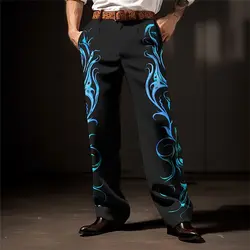 Street hip-hop personalized printed fashionable men's retro Harajuku casual loose straight tube