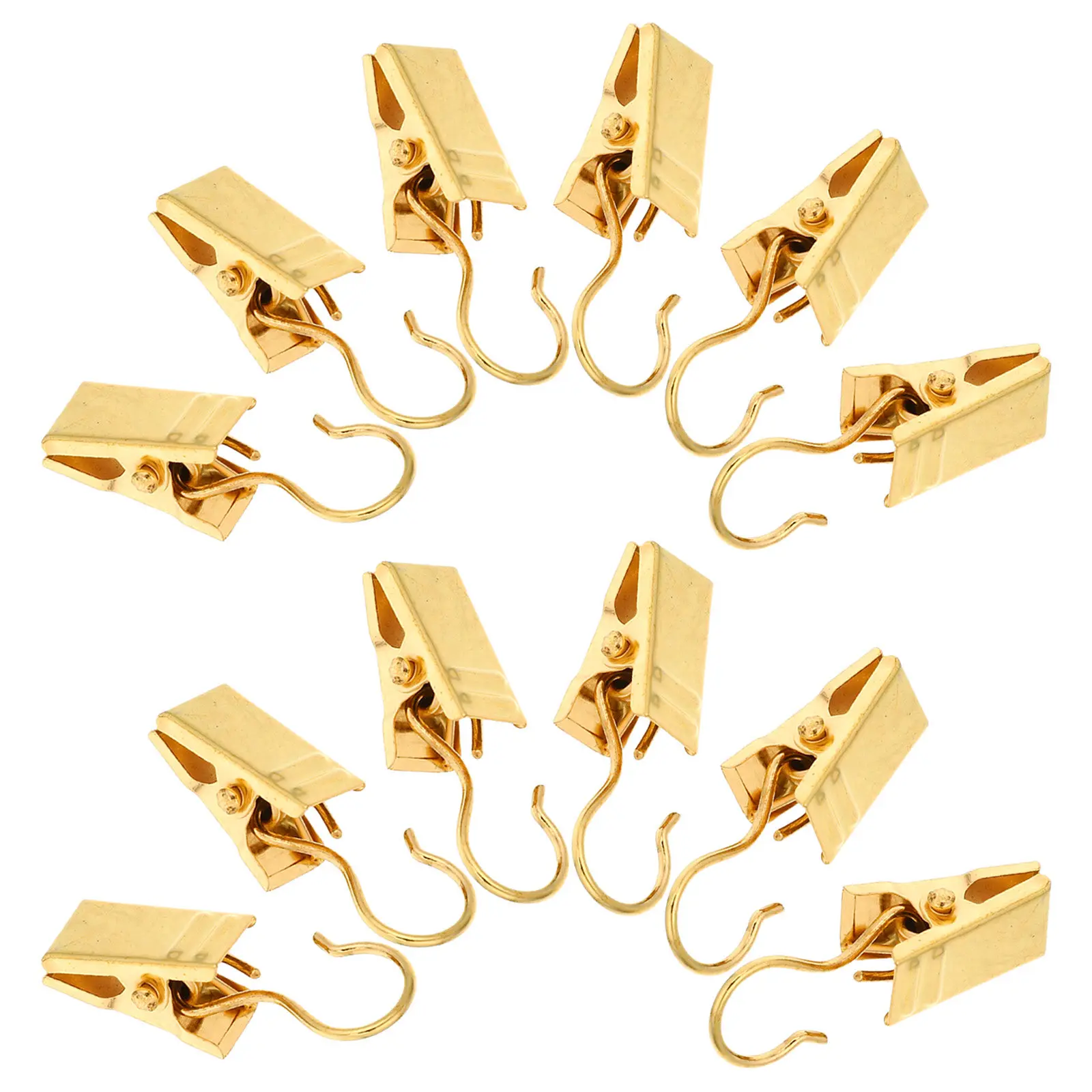 

50Pcs Metal Curtain Hooks Clips for Hanging Drapes Curtains Shower Bathroom Kitchen Window Decor Modern Minimal Sturdy Moisture