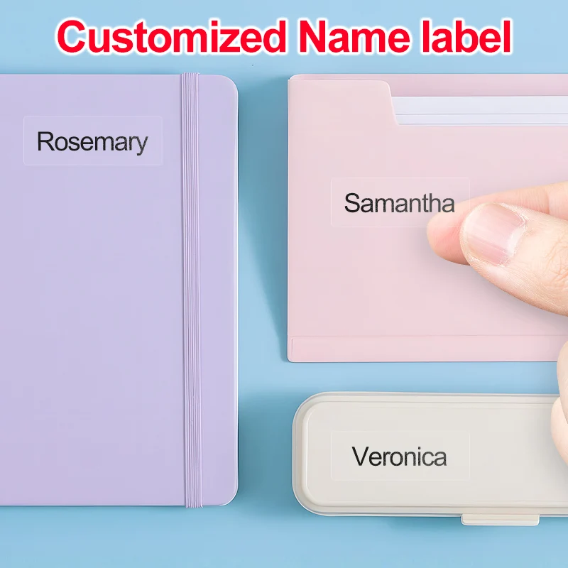 

‌Personalized Waterproof Name Stickers for School Supplies - Custom Transparent Tags for Kids Books, Bags & Bottles, DIY Crafts