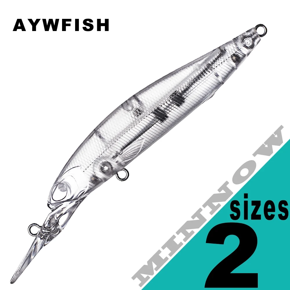 

AYWFISH 11CM 9G / 13CM 13G Long Casting Jerkbait Fishing Lures Minnow Unpainted Hard Plastic Body DIY Saltwater Bait Blanks