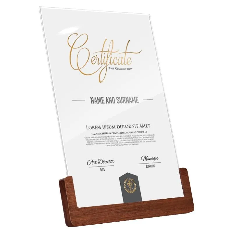 Solid Wood Display Sign A4 A5 Advertising Frame Honor Certificate Holder Photo Frame Stand Tabletop Displays Card Holder