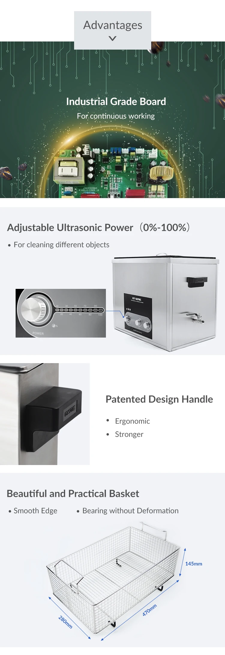 

GT-ST36A/B Industrial Ultrasonic Cleaner Head for Carburetor Turbocharger Electric New Stainless Steel SUS304 28KHz/40KHz 600W