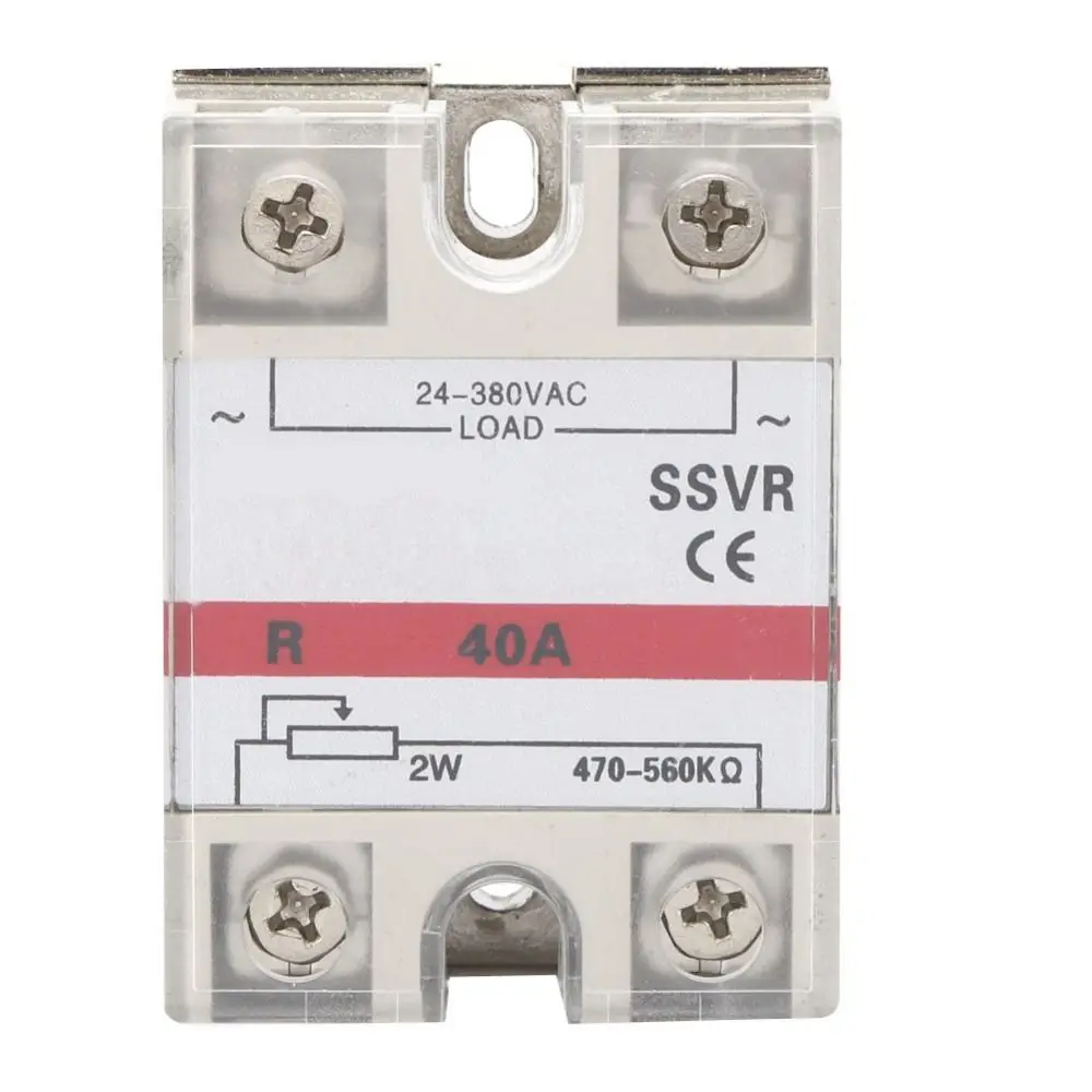 SSVR-40A 24-380VAC Solid-State Voltage Regulator Heat Sink Base Low Frequency Solid-State Relay Module High Performance Reliable