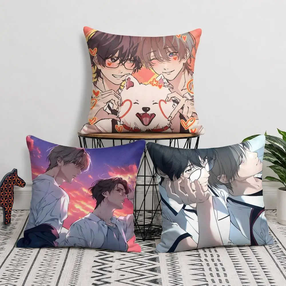 Anime Novel L-lost In The Cloud Cushion Cover Double-Sided Plush Sofa Cushion Covers Organic Breathable Invisible Zipper
