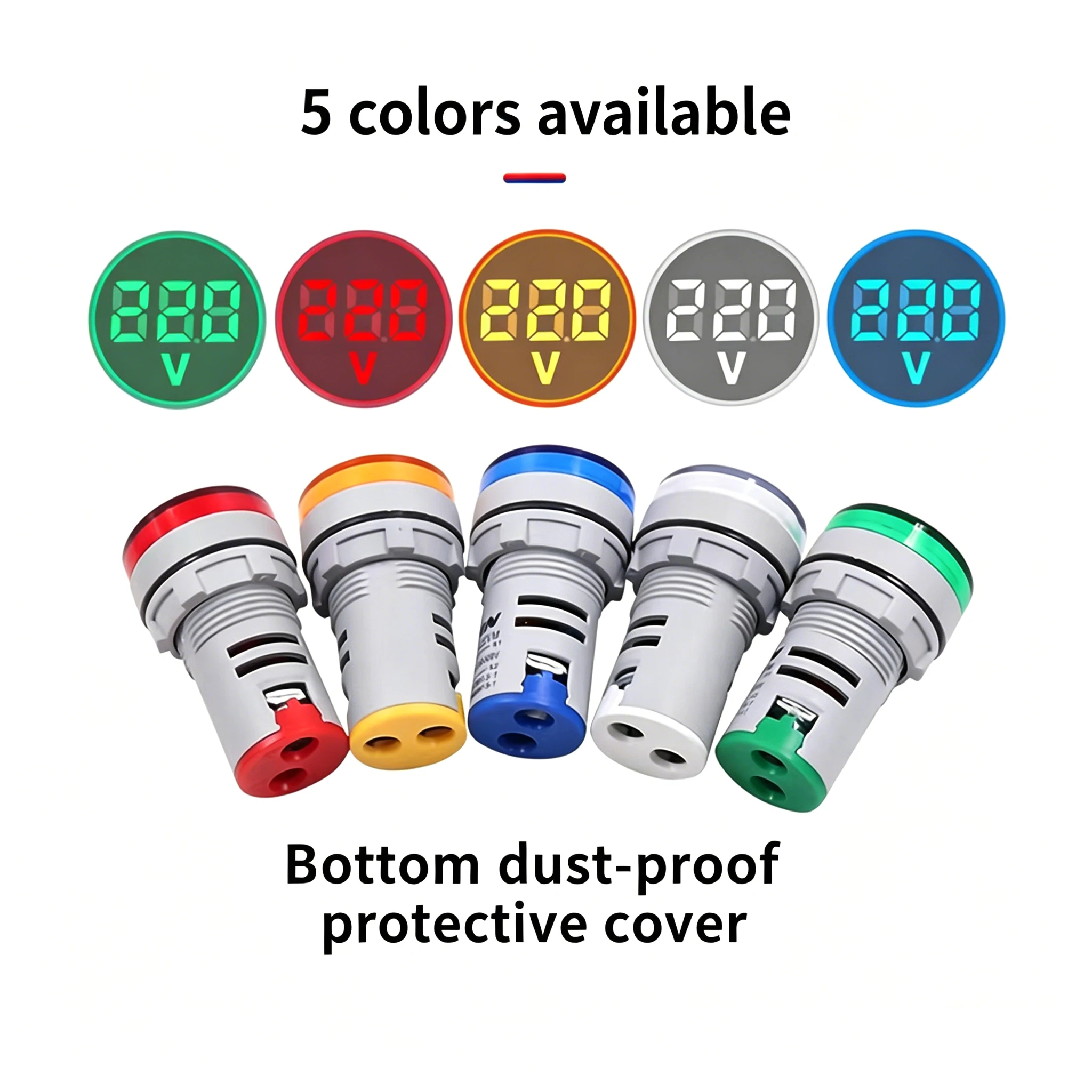 AD16-22VM 22mm Mini Round Voltmeter AC 50-500V LED Digital Voltage Meter DIY Installation Power Voltage Monitor Tester