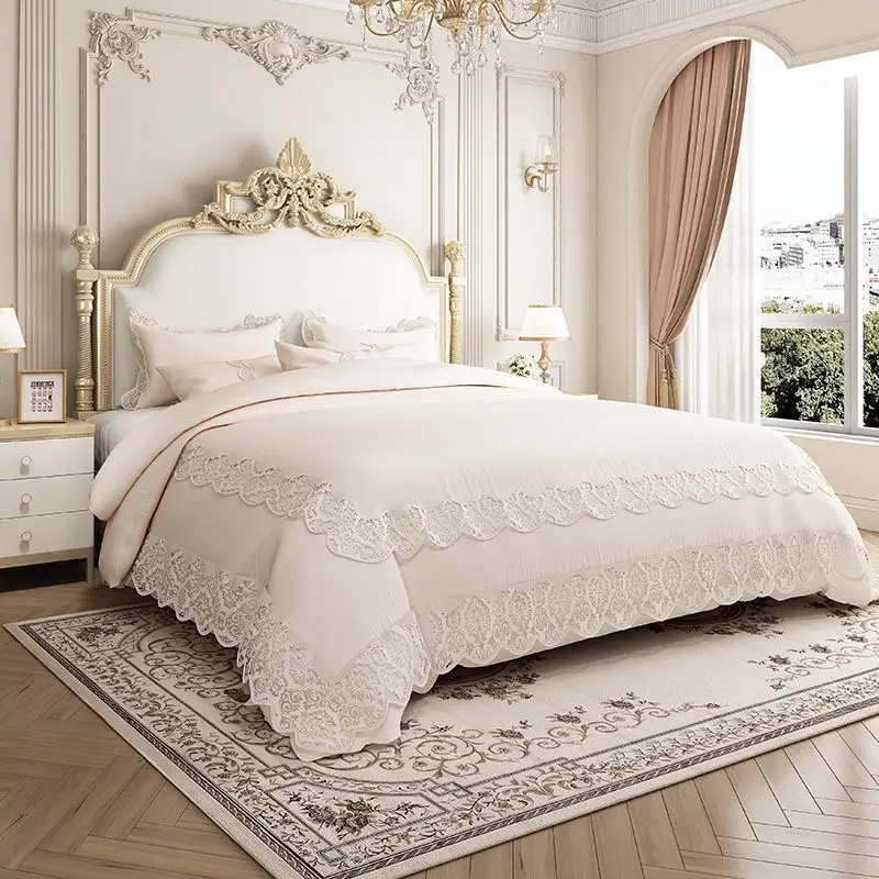 American light luxury solid wood bed 1.8 meters double bed 1.5 meters modern simple master bedroom French princess