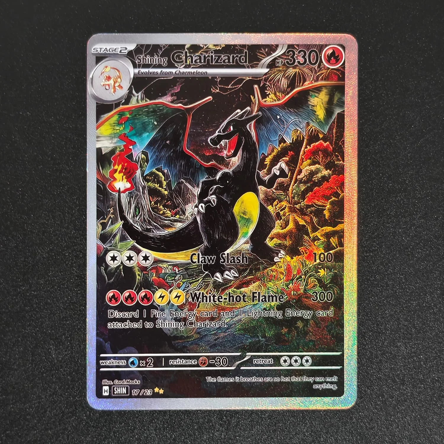 Self Made English Shining Charizard Mewtwo Gengar Espeon Gardevoir Meowth Mudkip Rapidash Game Anime Card Toy view 4