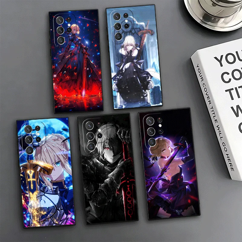 Fate Zero Stay Night Saber Phone Case For Samsung Galaxy S24 S25 S26 Ultra S23 Plus S22 S21 FE S20 + Edge Pattern Customized Cov