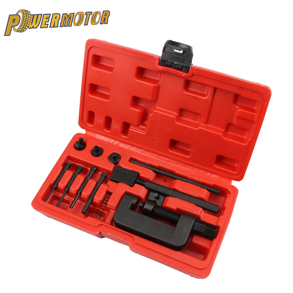 

Motorcycle Chain Repair Tool Set Chain Splitter Breaker Motorbike Mountainb Riveting Tool Heavy Duty Link O Ring Bicycle