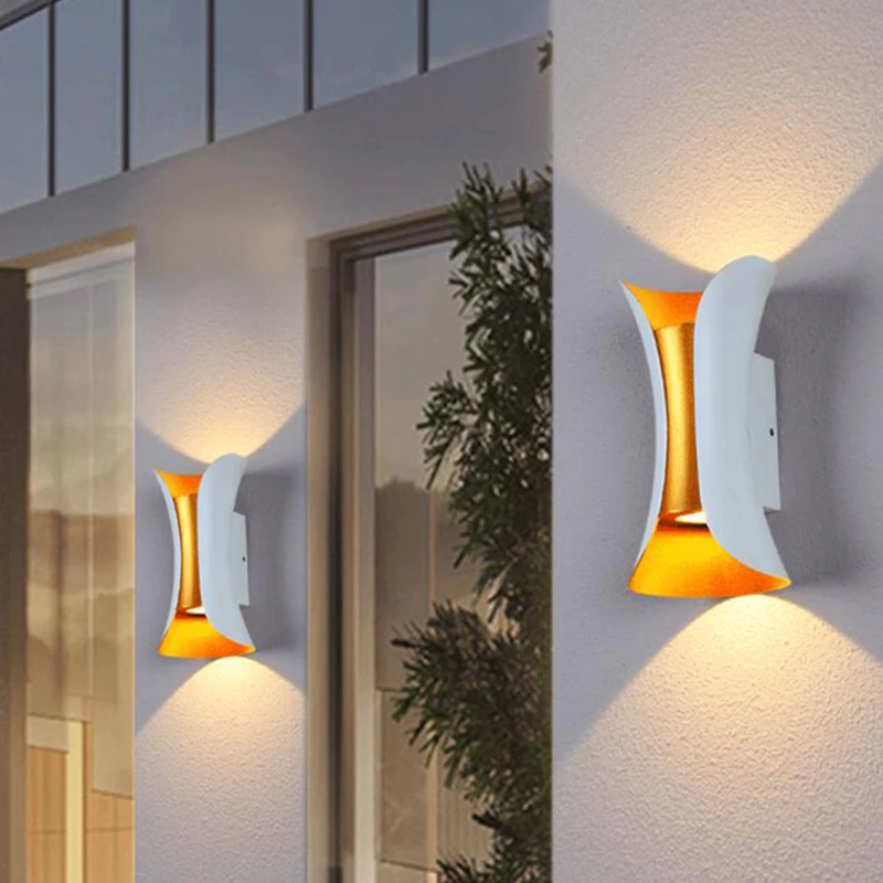 Alumínio LED Lâmpada de Parede, Luz Quente, Moderno Sconce, Impermeável, Exterior e Interior, Home Decor, Jardim, Cabeceira, Quarto, 10W