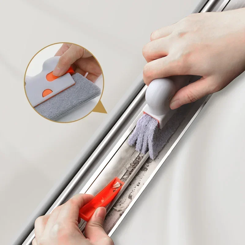 Household product ideas window dust remover reusable window frame door track cleaning brush for narrow spaces