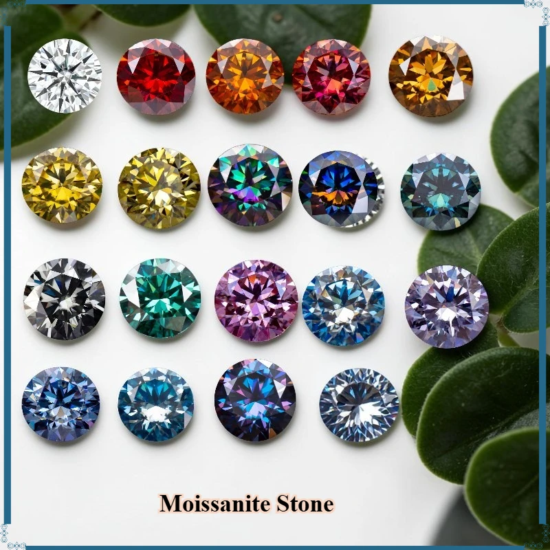 Moissanite Stone Round Cut D Color VVS1 Clarity Synthetic Loose Gemstone For DIY Jewelry Making