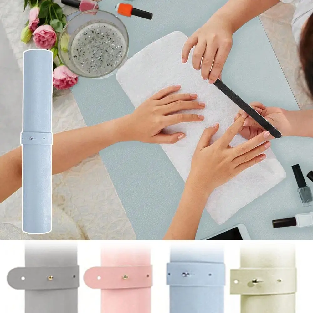 Foldable Nail Art Table Mat PU Leather Studio Desk Mat Nail Armrest Cushion Waterproof Hand Rest Pad Easy Cleaning Manicure Mat